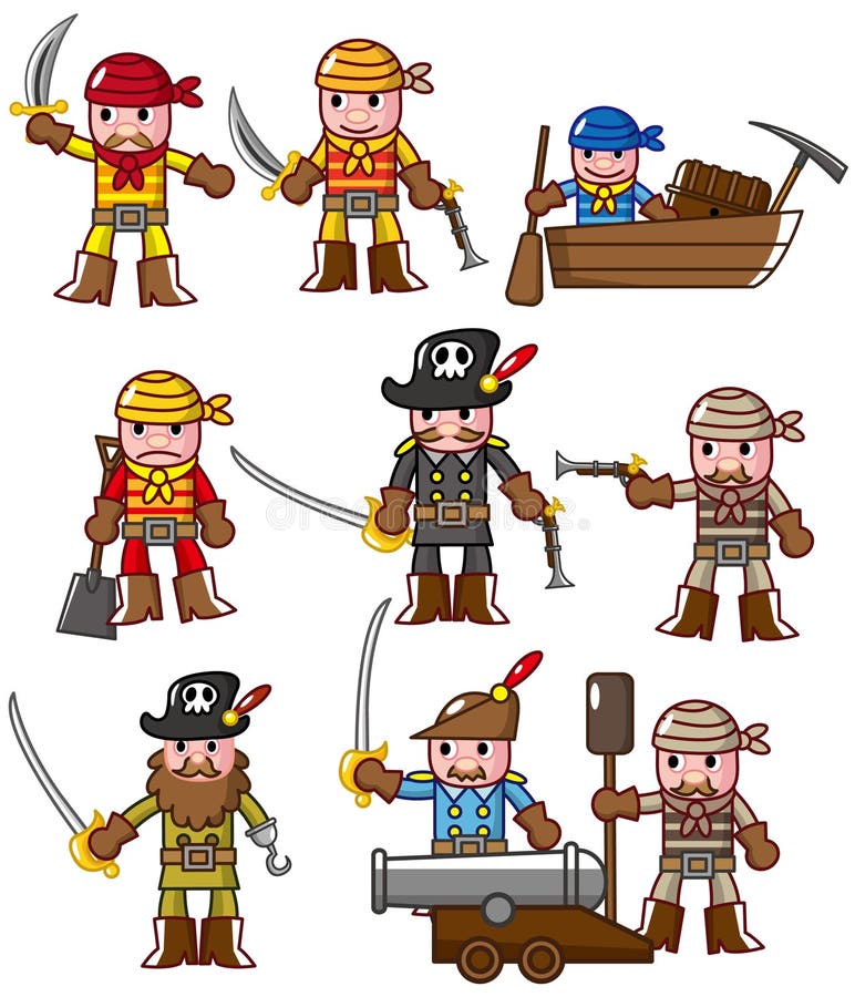 Cartoon pirate icon stock illustration. Illustration of evil - 17881801