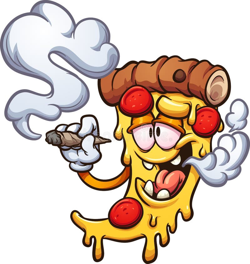 Marijuana Cartoon Character Smoking A Joint Stock Vector - Illustration