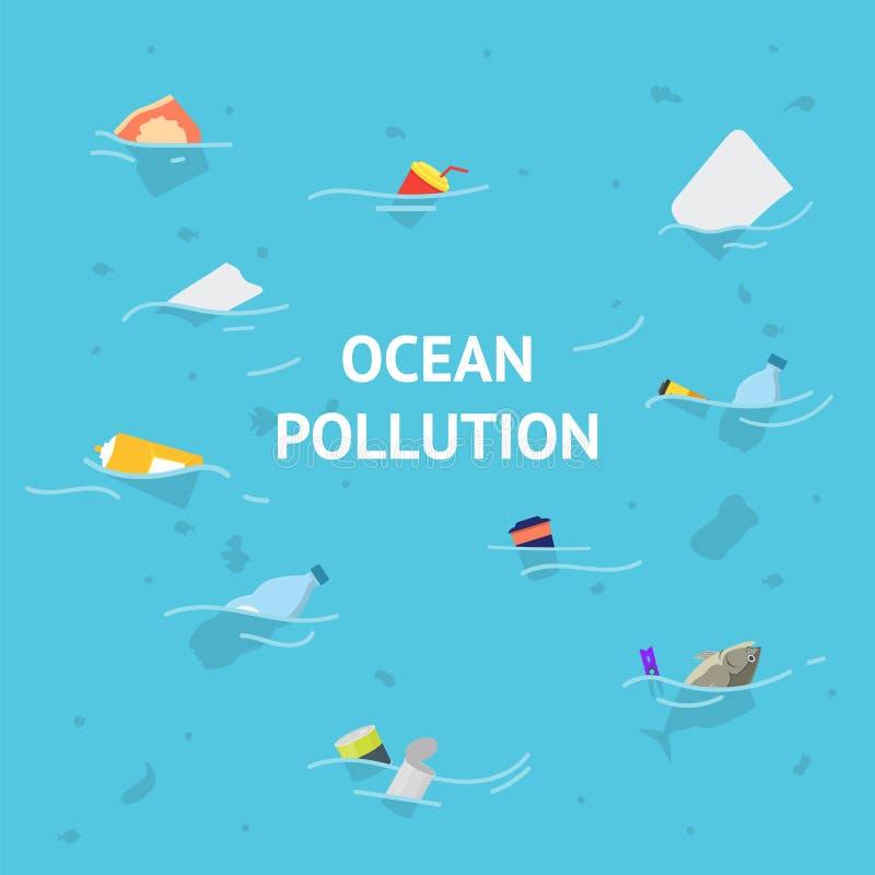 Plastic Ocean Pollution Cartoon