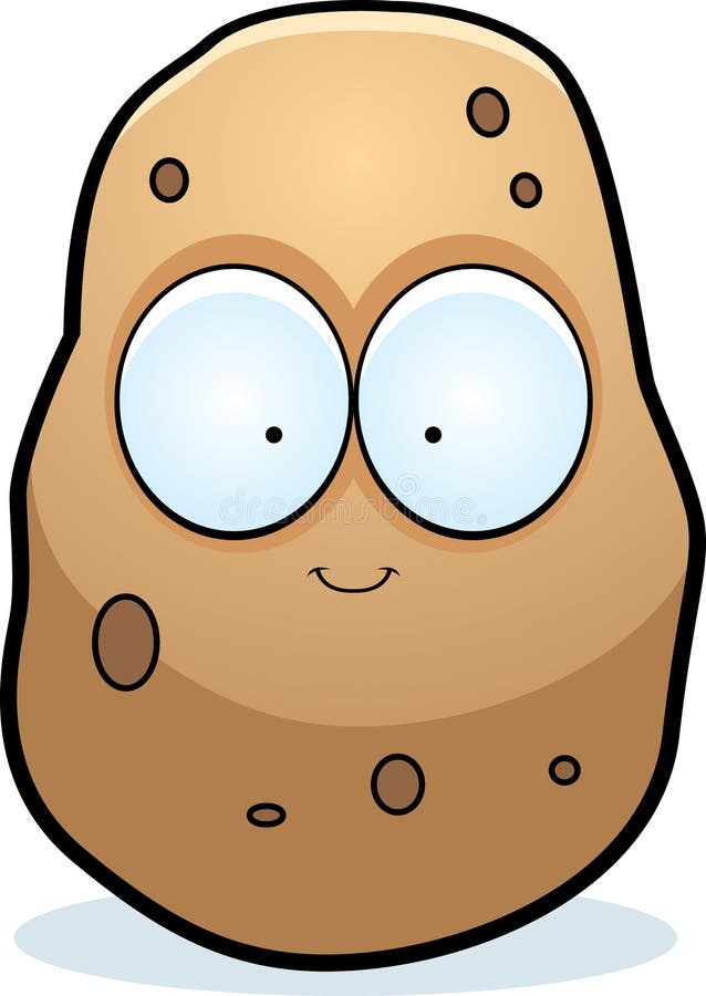 Cartoon Potato Smiling stock vector. Image of brown, happy - 47366480