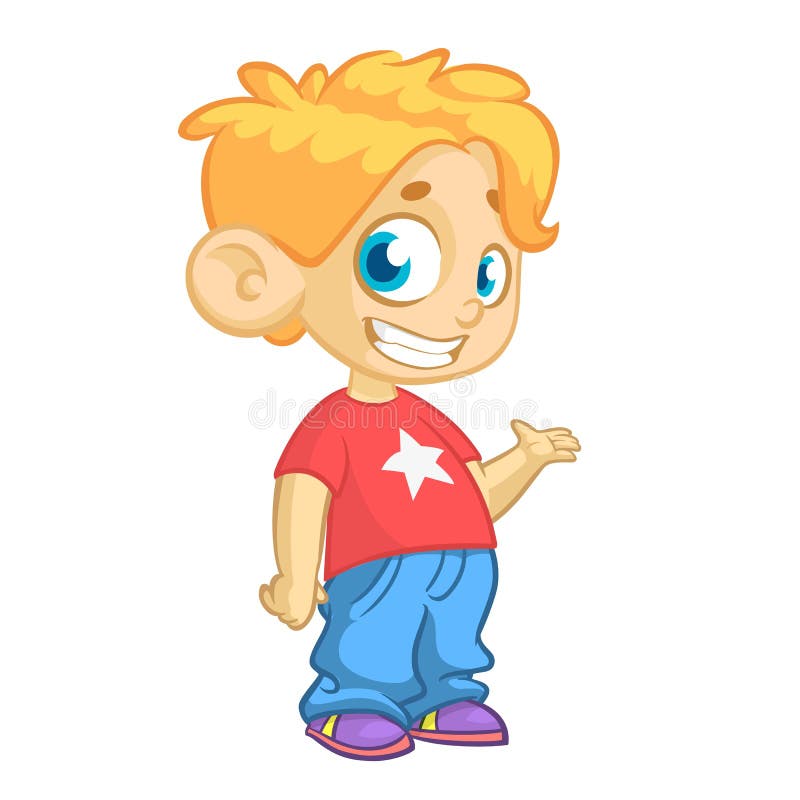Cartoon Pretty Boy. Vector Illustration Of A Cute Little Boy. Pretty Kids Or Children Stock ...