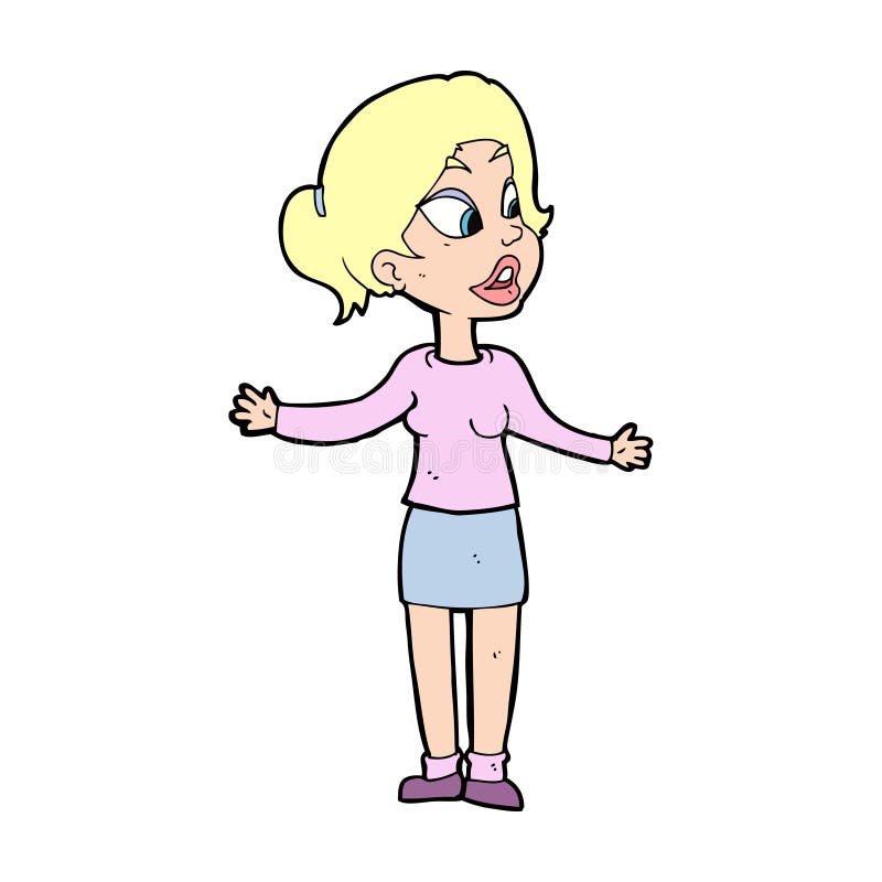 Cartoon Pretty Woman Explaining Something Stock Vector Illustration of funny, clip 37033030