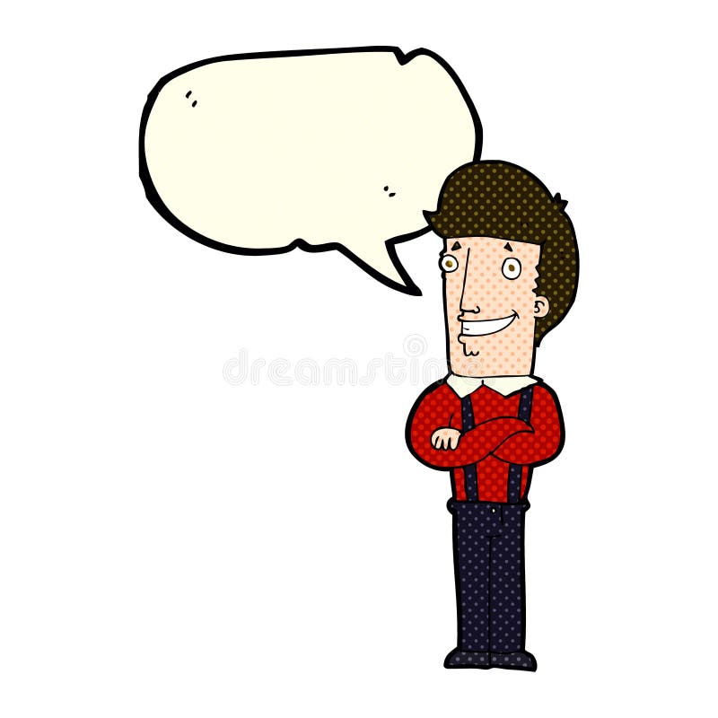 Cartoon Proud Man with Speech Bubble Stock Illustration - Illustration of  cartoon, balloon: 52971265