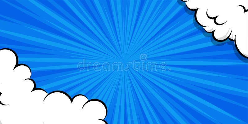 Cartoon Puff Cloud Blue Background for Text Template Stock Vector -  Illustration of strip, symbol: 197801374