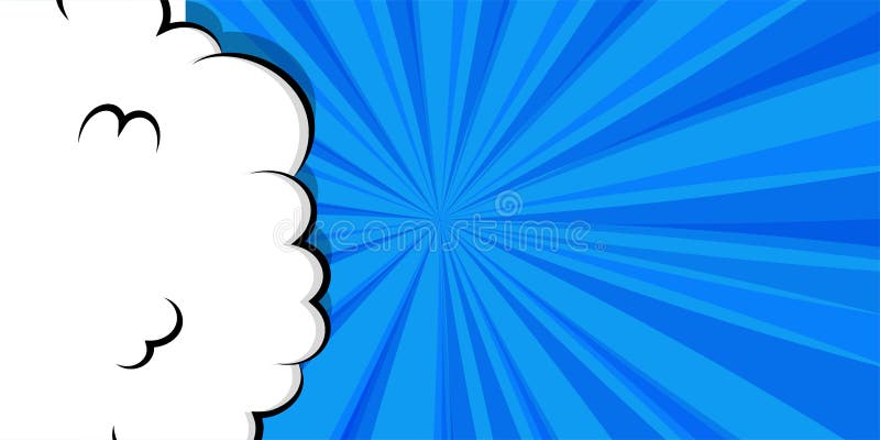 Cartoon Puff Cloud Blue Background for Text Template Stock Vector -  Illustration of strip, symbol: 197801374