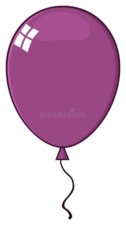 Cartoon Purple Balloon stock vector. Illustration of anniversary - 120322601