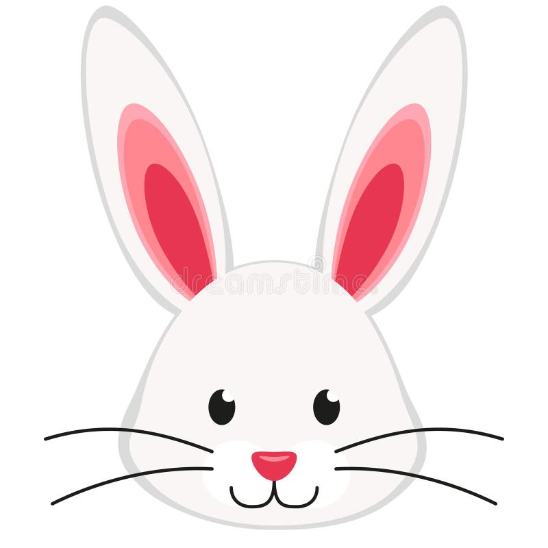 Bunny Face Cartoon : Vector Illustration of a Cartoon Happy Brown