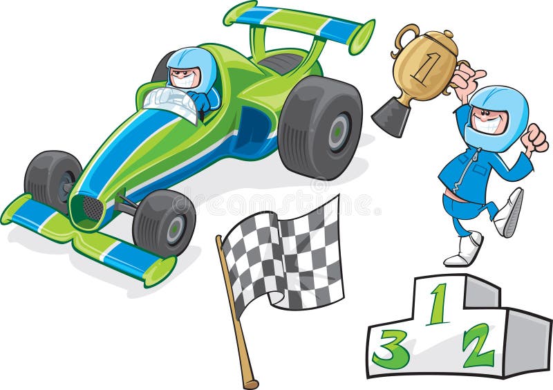 Cartoon Race Car & Driver Stock Vector - Illustration of flag, winning: 99954390 Cartoon Race Car & Driver Stock Vector - Illustration of flag, winning: 99954390