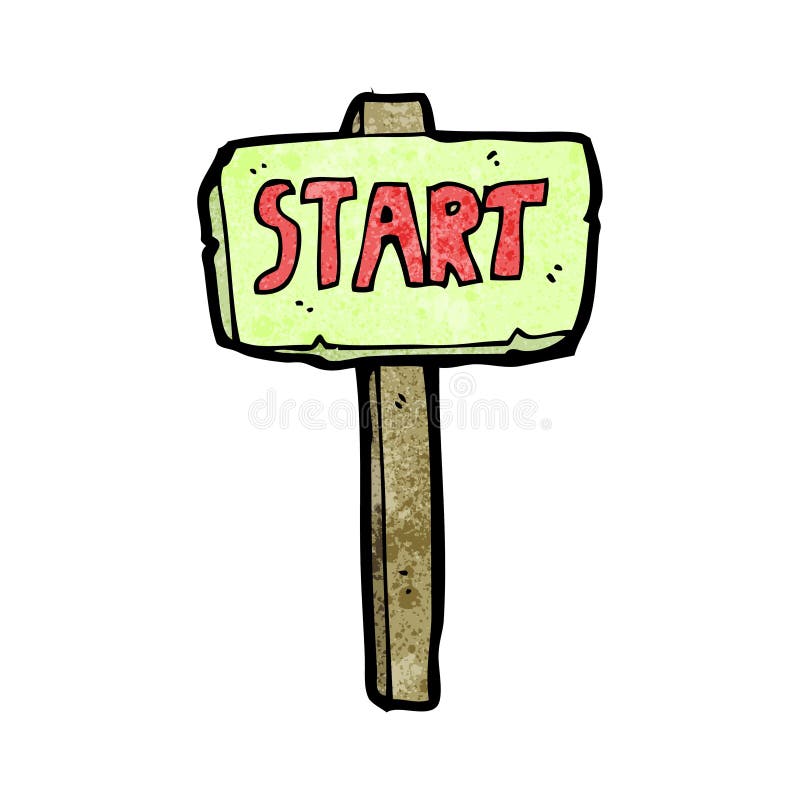 cartoon race start sign