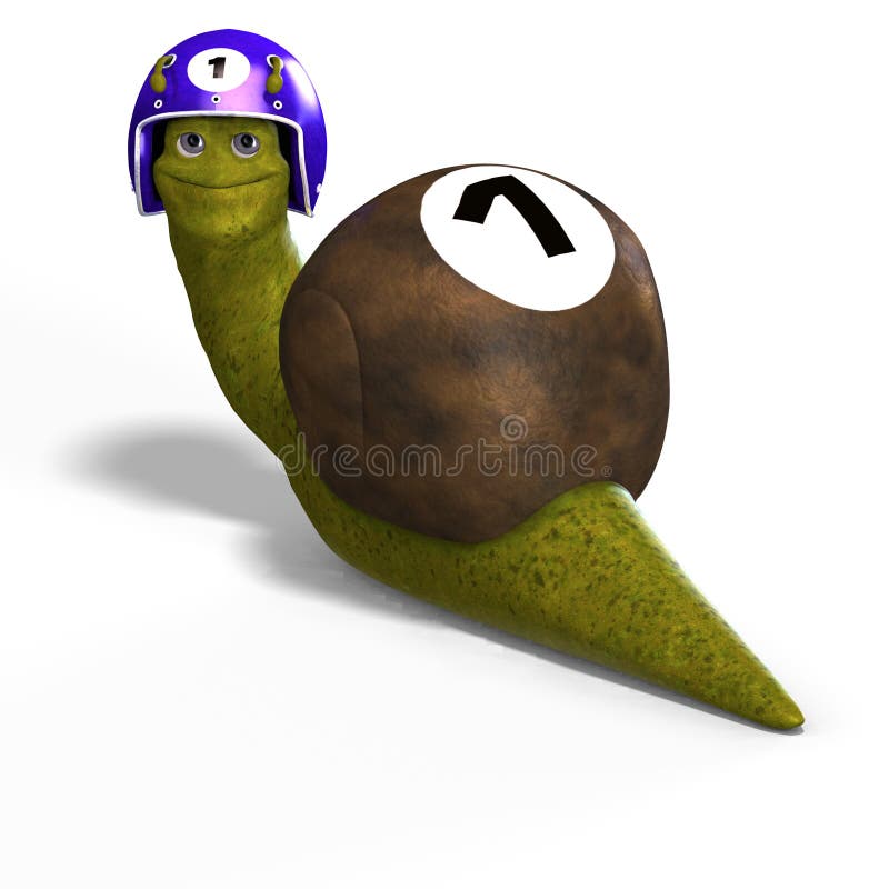 Cartoon Racing Snail stock illustration. Illustration of happy 6887909