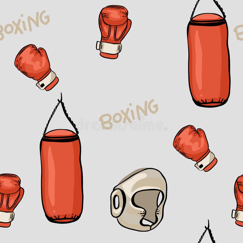 Cartoon Red Boxing Glove Icon, Front and Back. Isolated Vector