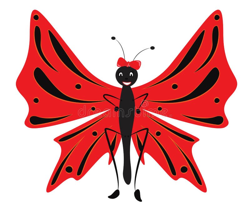Download Cartoon Red Butterfly Stock Vector - Image: 67789657