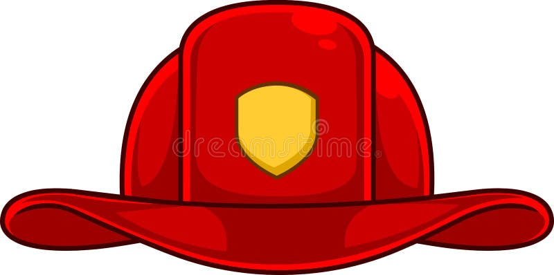 Cartoon Red Firefighter Helmet Stock Vector - Illustration of drawn, heat:  224826896
