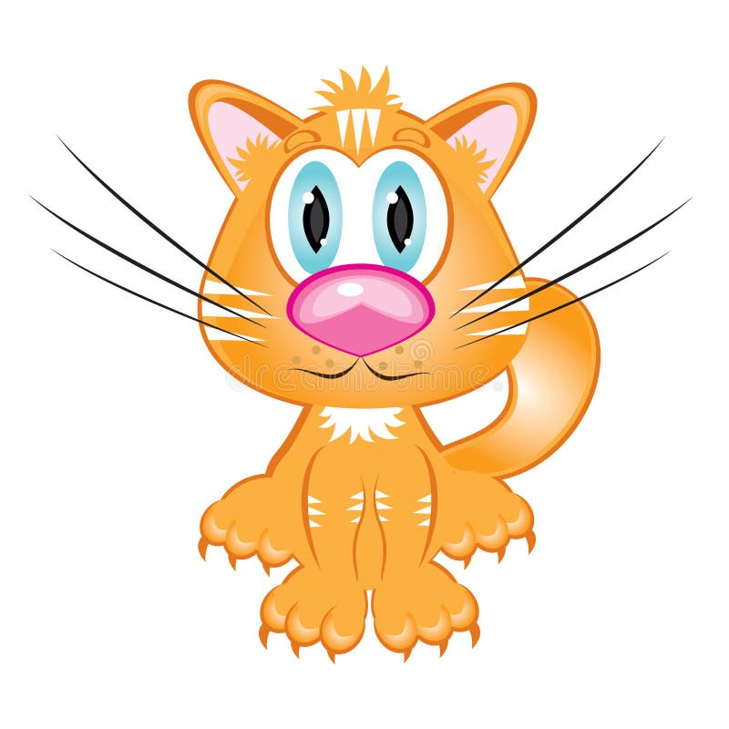 Cartoon red kitten royalty free illustration