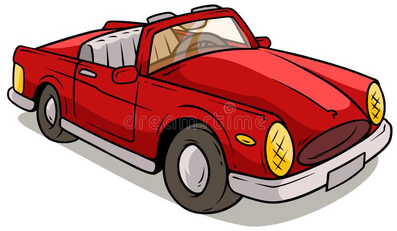 Cartoon red retro car stock vector. Illustration of cartoon - 110839568