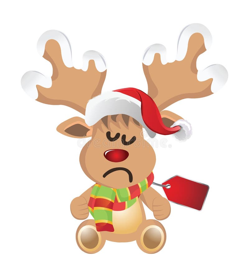 Cartoon reindeer with face stock illustration. Illustration of face