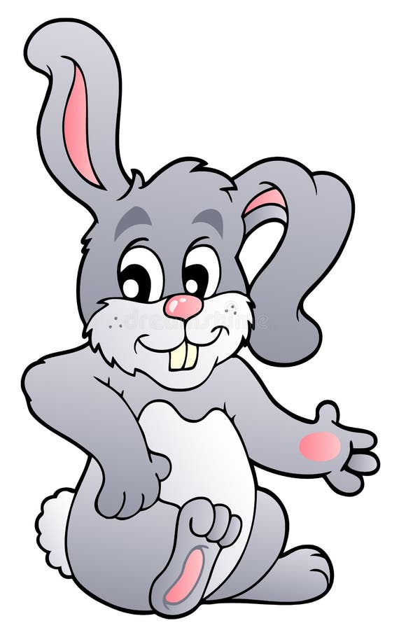 Cartoon resting bunny royalty free illustration
