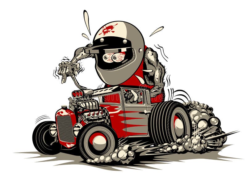 Cartoon retro rat rod