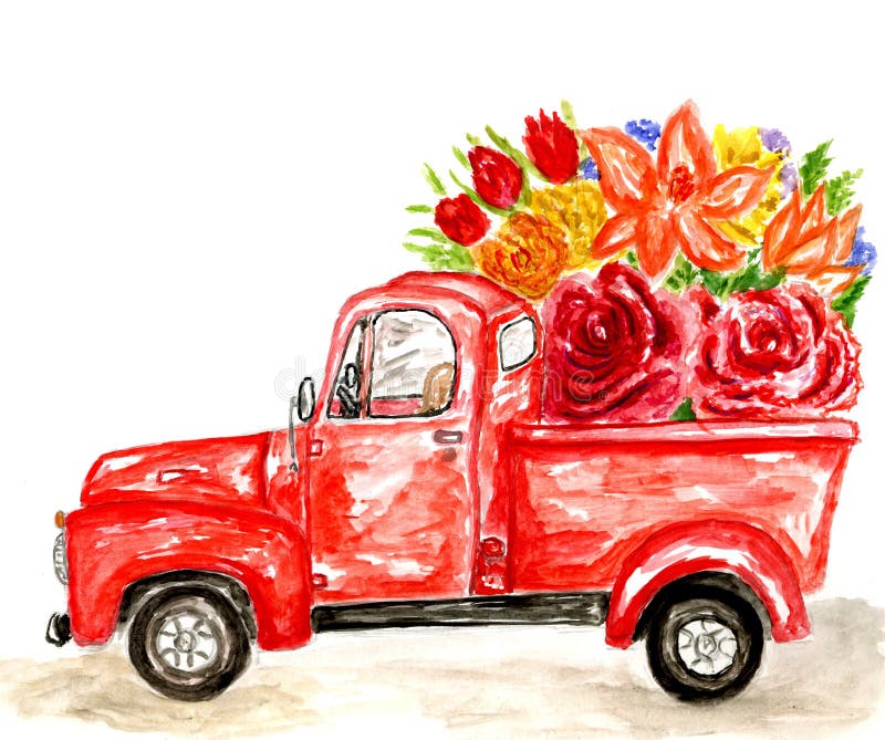 Pickup with flowers