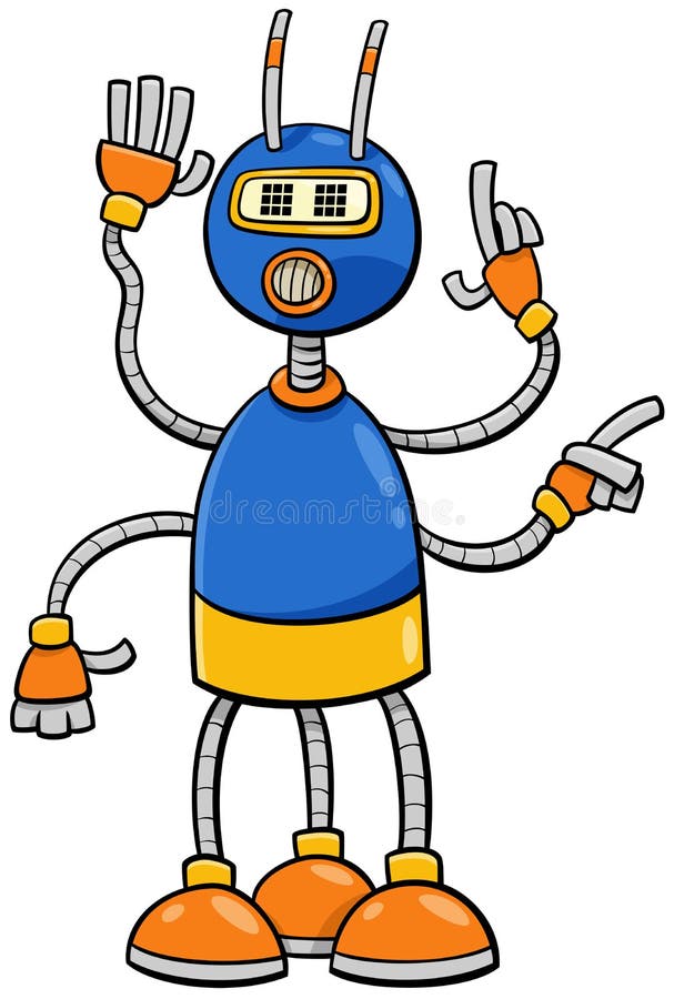 Cartoon robot or droid comic fantasy character royalty free illustration