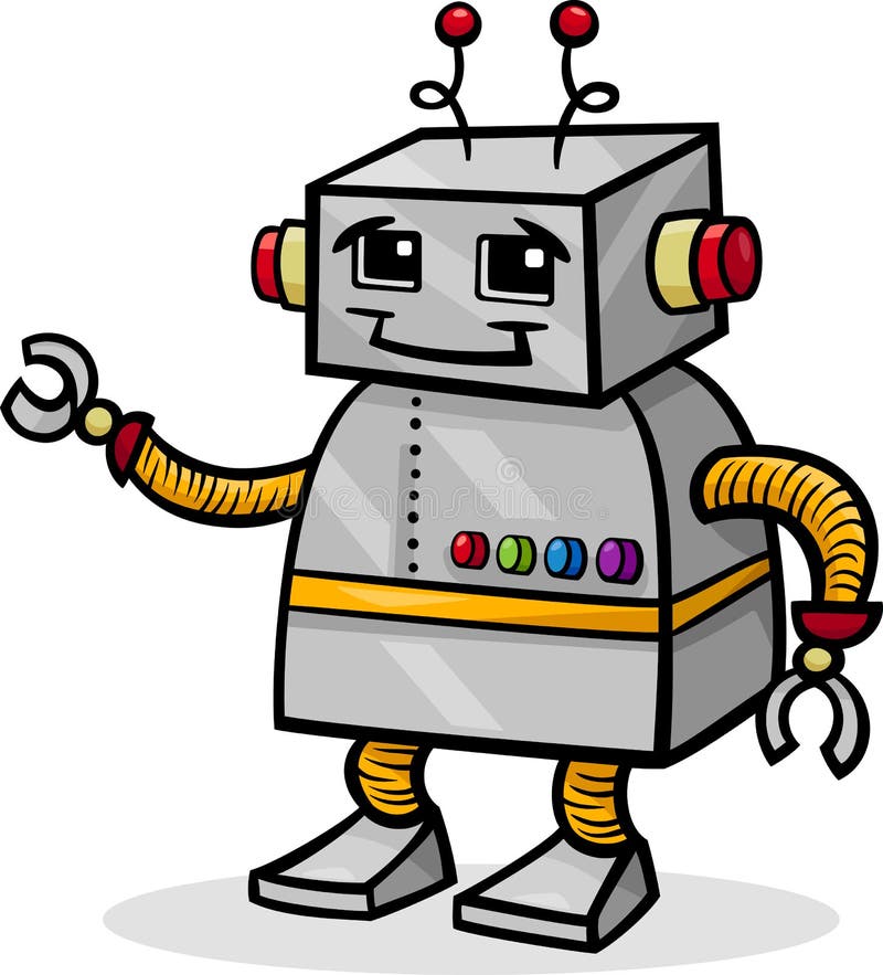 Cartoon robot or droid illustration royalty free illustration