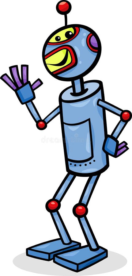 Cartoon robot or droid illustration vector illustration