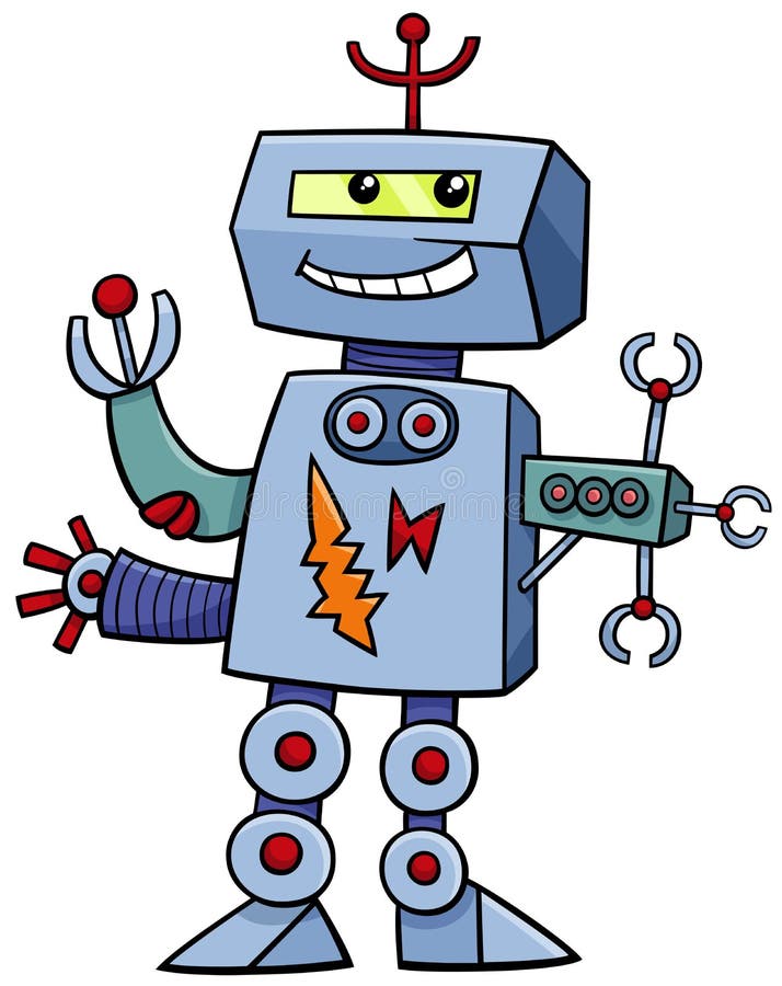 Cartoon robot fantasy character royalty free illustration