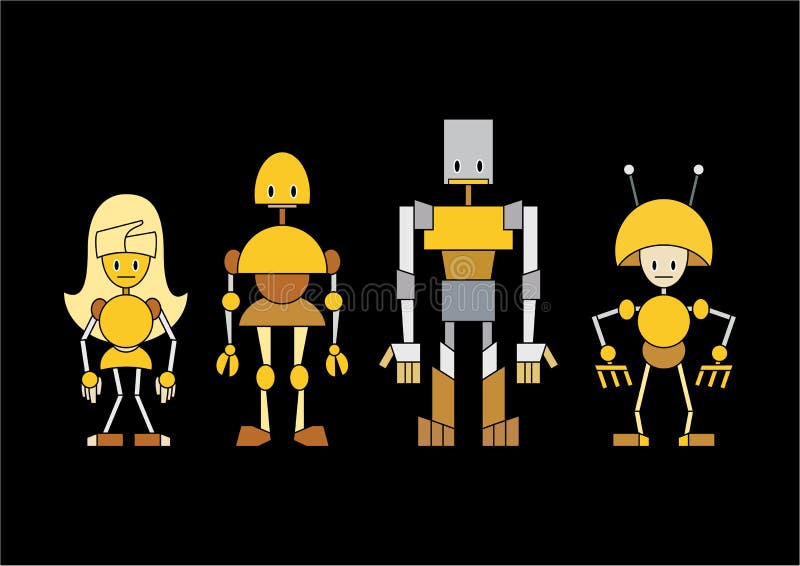 Cartoon robots family