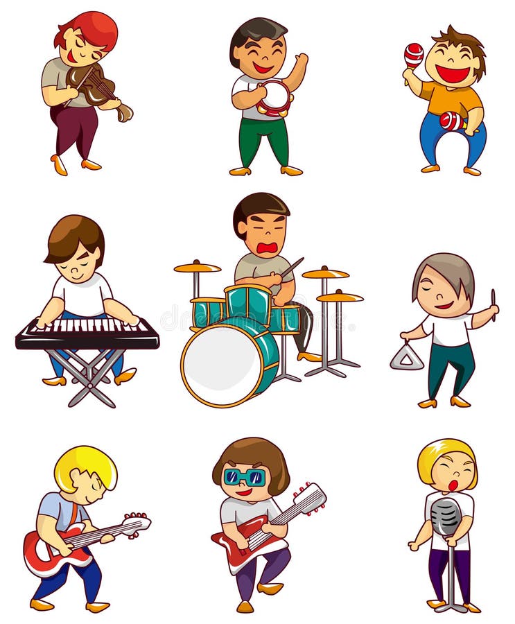 Cartoon rock band icon stock vector. Illustration of doodle - 18248311