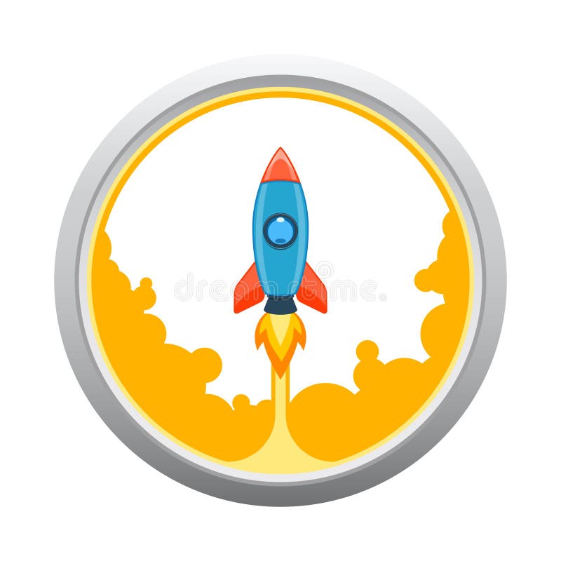 Cartoon Rocket Icon, Vector Illustration Stock Vector - Illustration of