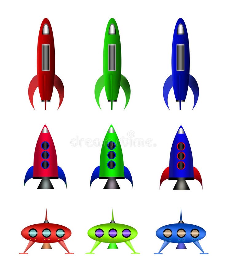 Cartoon rockets.