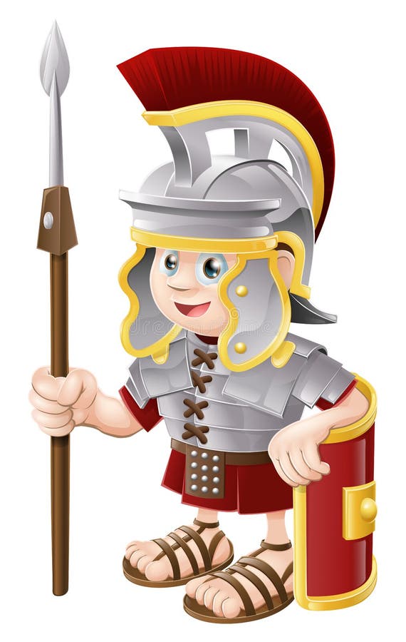 Cartoon Roman Soldier stock vector. Illustration of mascot - 24090428