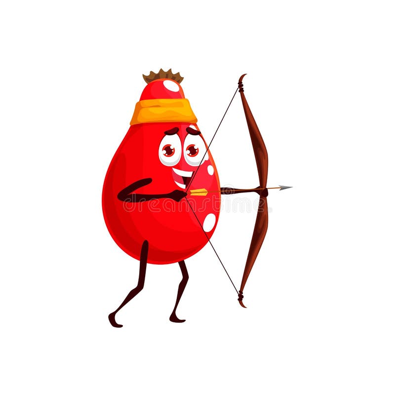 Cartoon rose hip or brijberry z łukiem archer ilustracji