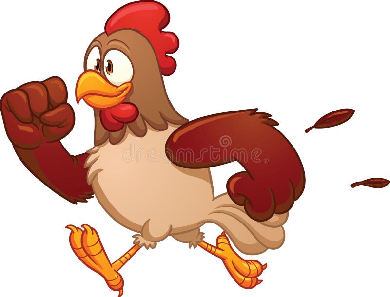 Cartoon running chicken stock illustration