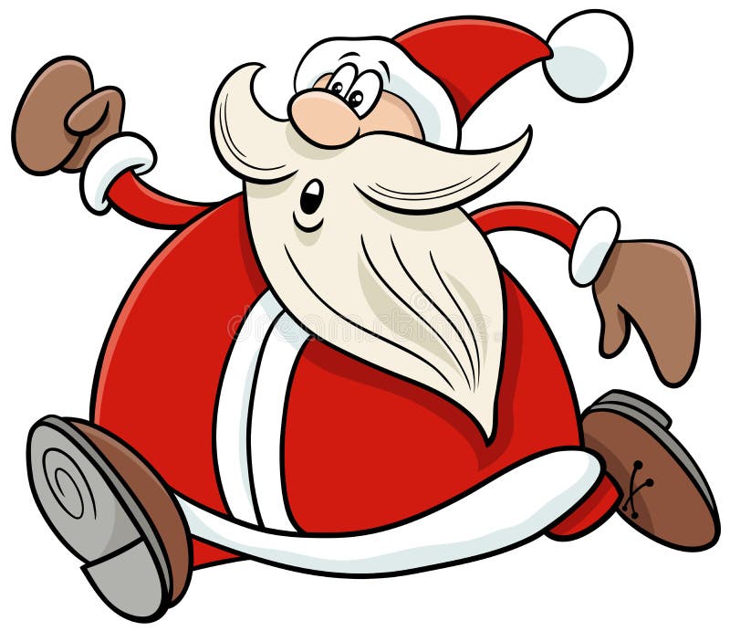 Running santa stock vector. Illustration of mustache - 17366159