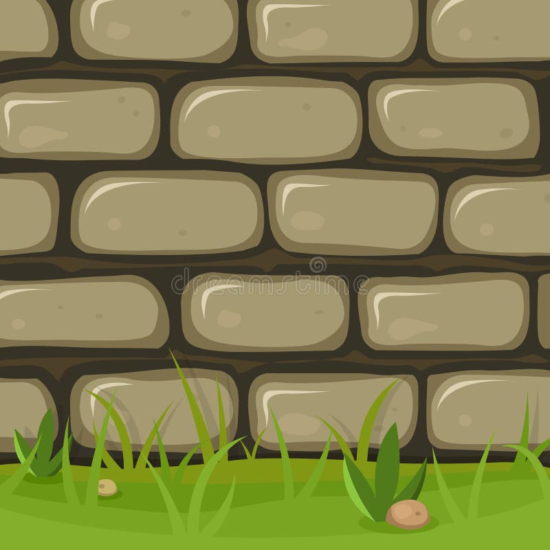 Cartoon Rural Stone Wall stock vector. Illustration of garden - 32029765
