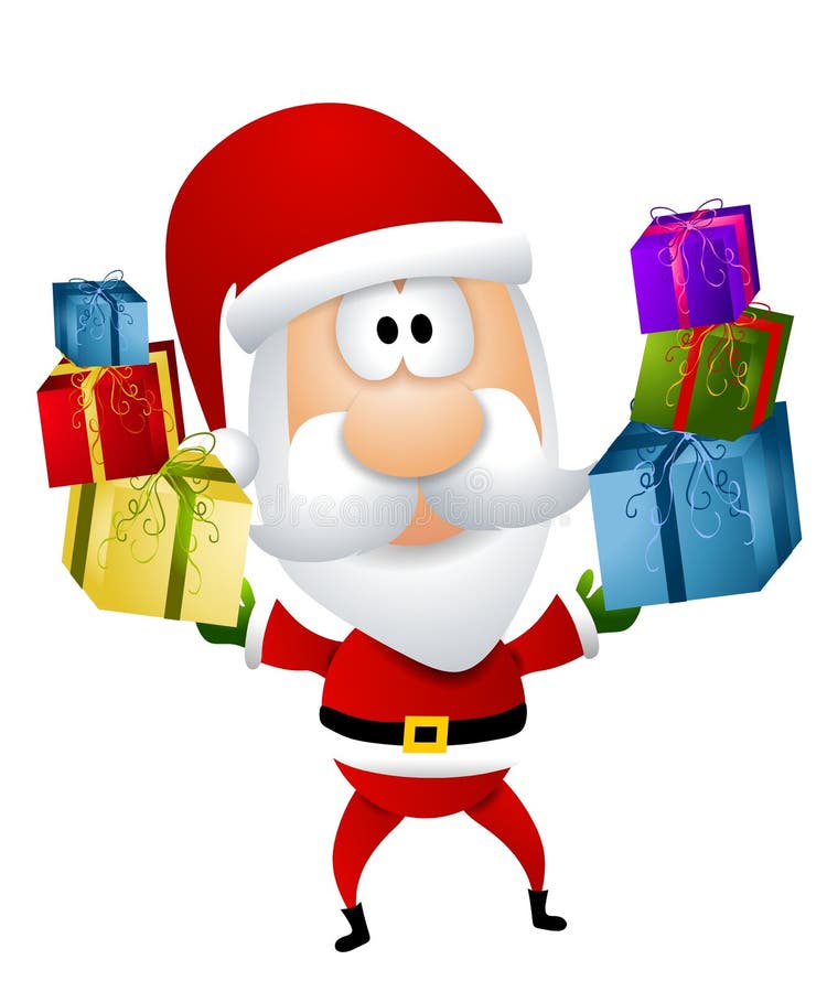 Cartoon Santa Claus Gifts