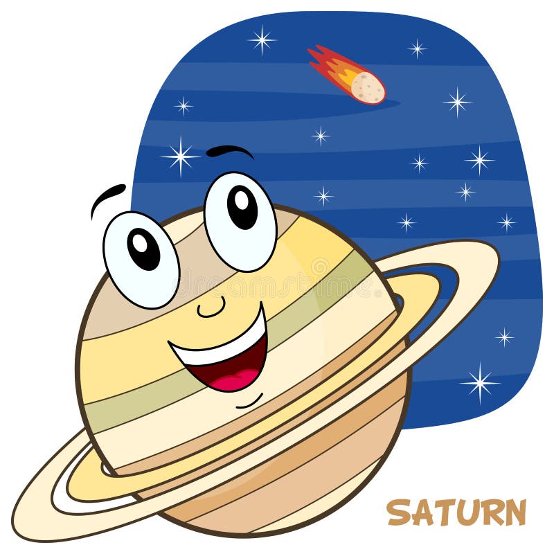 Cartoon Saturn Planet Character Stock Vector - Illustration of astronomy,  isolated: 53352919