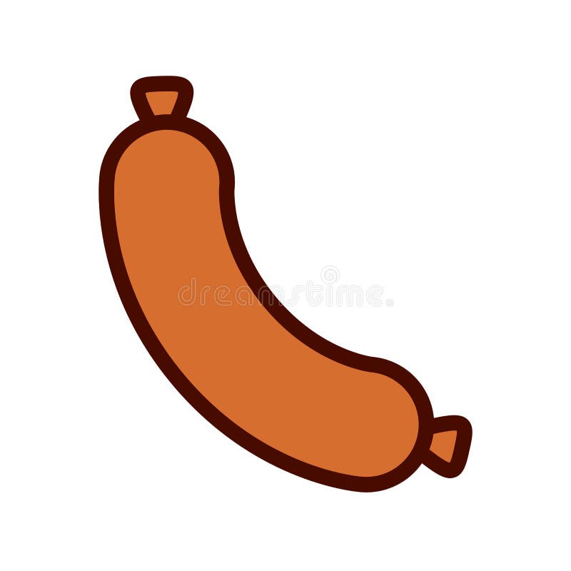Cartoon Sausage Emoji Icon Isolated Stock Vector Illustration of