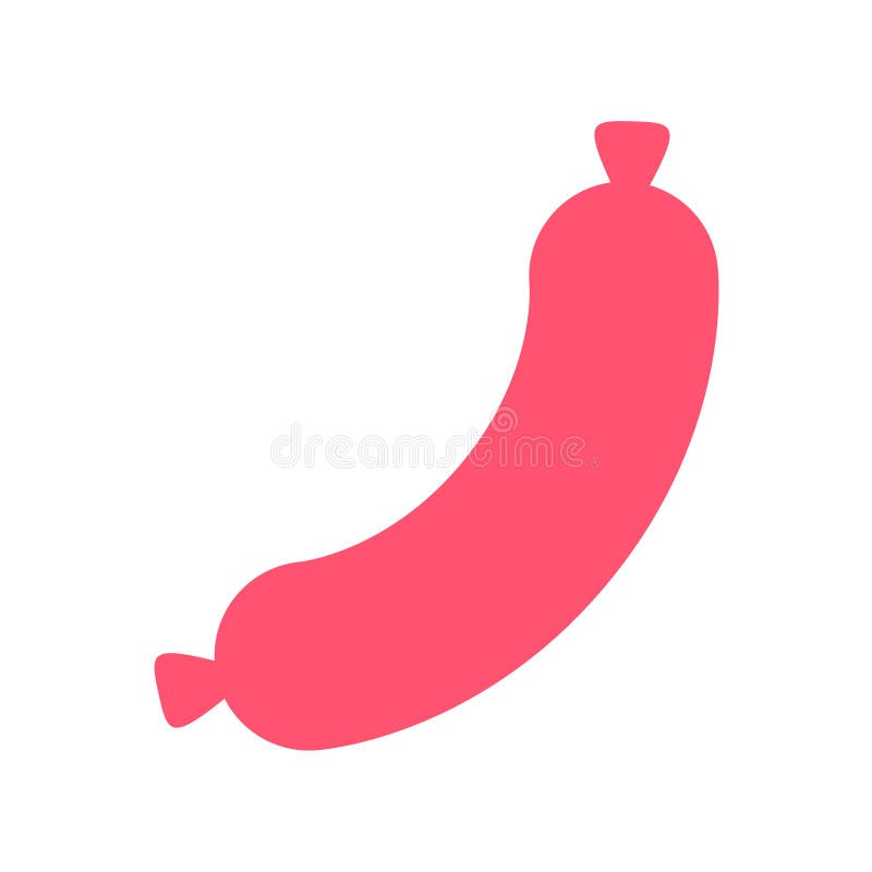 Cartoon Sausage Emoji Icon Isolated Stock Vector Illustration of