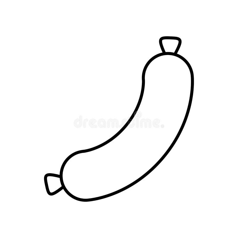 Cartoon Sausage Icon Isolated on White Background Stock Vector
