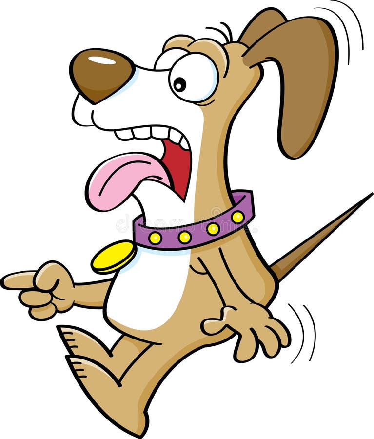 Cartoon Scared Dog Pointing. Stock Vector - Image: 61699083