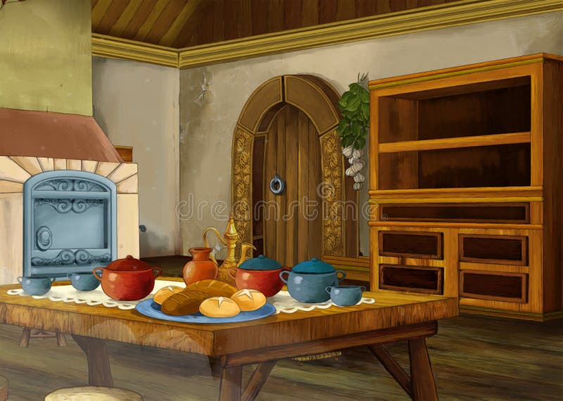 Cartoon Scene with Medieval Kitchen Room - Interior for Different Usage - Illustration for Children Stock Illustration - Illustration of antique, chamber: 159350017 Cartoon Scene with Medieval Kitchen Room - Interior for Different Usage - Illustration for Children Stock Illustration - Illustration of antique, chamber: 159350017