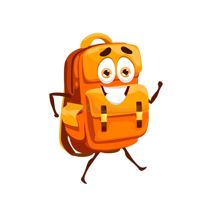 Open School Bag Cartoon Graphic