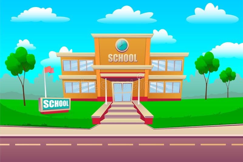 Cartoon School Building. Back To School Stock Vector - Illustration of alphabet, door: 192262653 Cartoon School Building. Back To School Stock Vector - Illustration of alphabet, door: 192262653