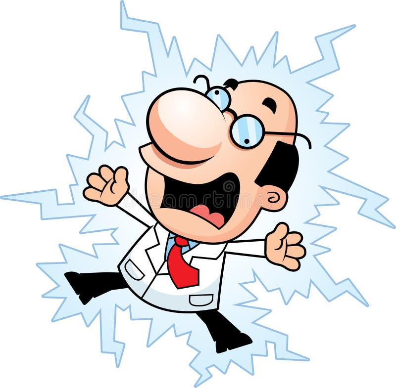 Cartoon Scientist Electrocuted Stock Vector Illustration of vector