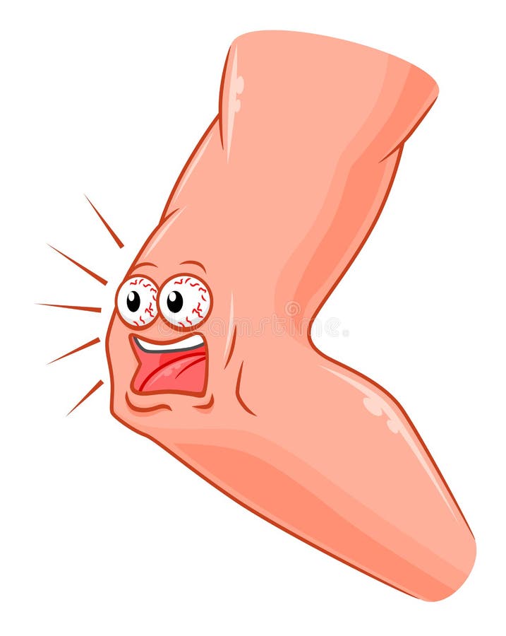 Cartoon screaming elbow stock illustration