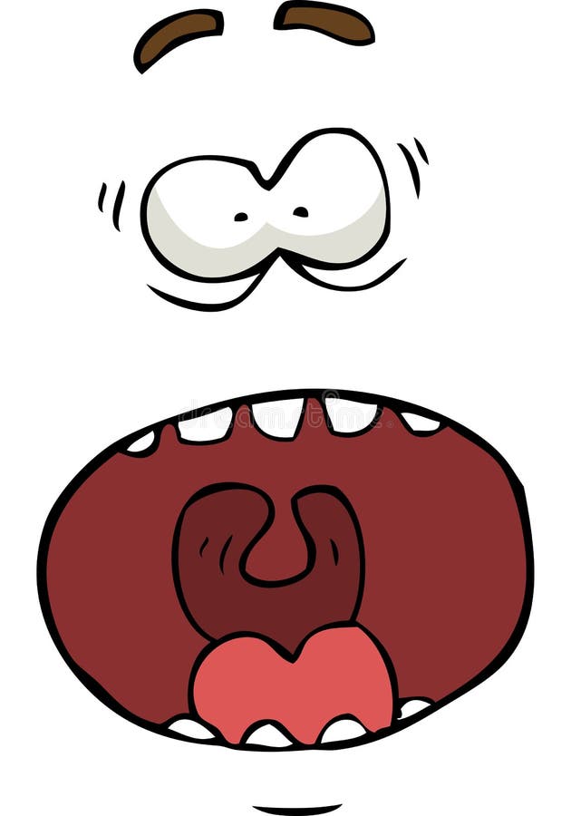 Cartoon screaming face stock vector. Illustration of doodle - 69120447