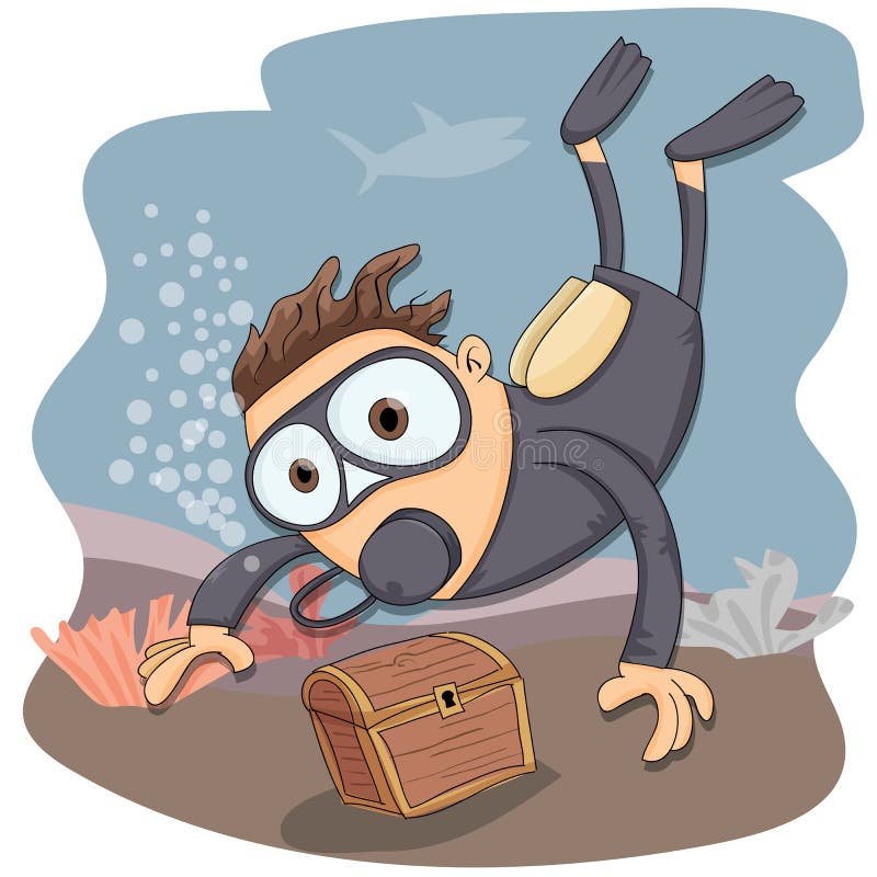 Cartoon scuba diving stock vector. Illustration of ocean 62955343