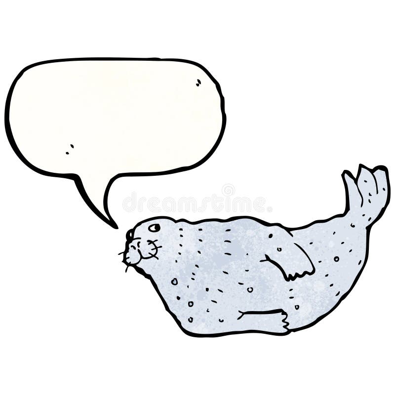 cartoon seal with speech bubble